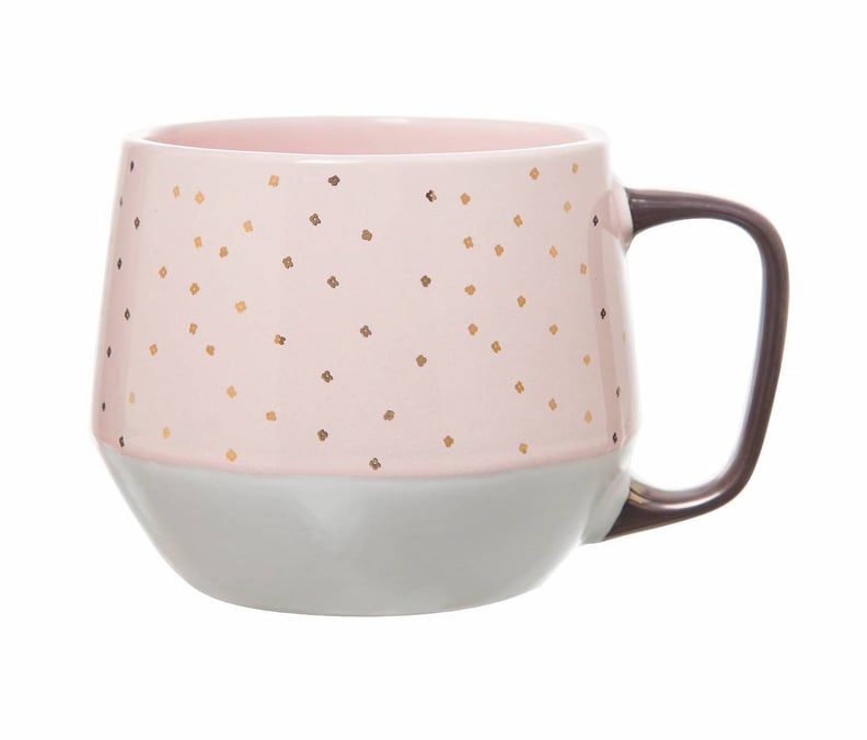 Pink With Gold Dots Stoneware Mug