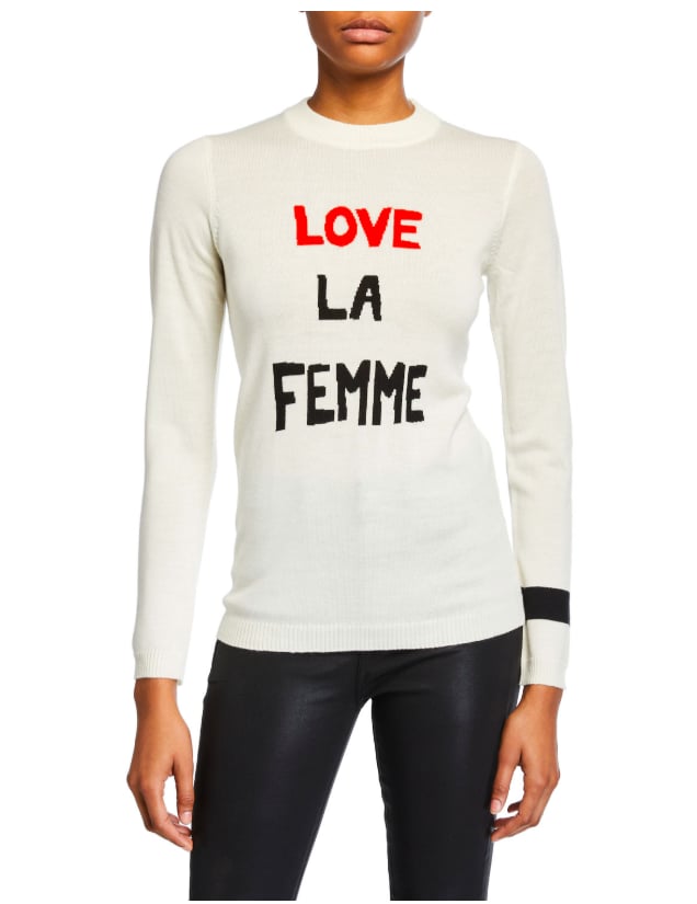 Bella Freud Love La Femme Crewneck Wool Sweater