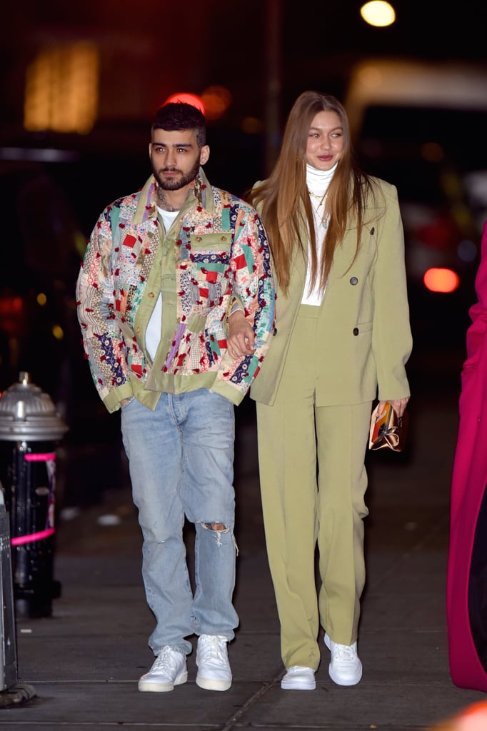 Are Zayn Malik and Gigi Hadid dating again? All signs point to yes. The on-again, off-again couple were spotted showing some PDA while out and about on Saturday. During the New York City excursion, they celebrated Zayn's 27th birthday with dinner and walked the streets arm in arm. The singer and 24-year-old model also met up with Gigi's sister Bella and Dua Lipa, who's currently dating their brother, Anwar.
Zayn and Gigi first struck up a romance in November 2015, and their relationship has been up and down ever since. In June 2016, they briefly split, but quickly reconciled. They again called it quits in 2018 due to their busy schedules which caused them to "drift apart." However, just a few months later, Gigi shared a snap of them cuddling up, confirming they were back on.
In January 2019, it was revealed that they split again. Shortly after, there were murmurs of reconciliation as Gigi was seen leaving Zayn's apartment. However, months later, Gigi sparked relationship rumors with The Bachelorette alum Tyler Cameron. The duo seemed to enjoy their romance for a short while before breaking up sometime around October.  And that brings us to this year when Gigi and Zayn were photographed together again for the "Let Me" crooner's birthday outing. Love is complicated, everyone. Look ahead to see more photos from their recent jaunt!
— Additional reporting by Brea Cubit