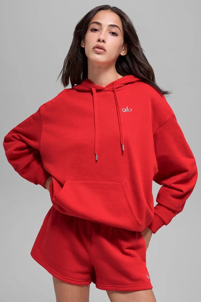 Alo Yoga Accolade Hoodie ($148)
Made with a soft cotton-blend fabric, this is the quintessential oversize hoodie that will make you look and feel effortless. It has drop shoulders and baggy arms that drape the body in a flattering manner, while the waist is slightly fitted with ribbed detailing so it sits properly on your frame.