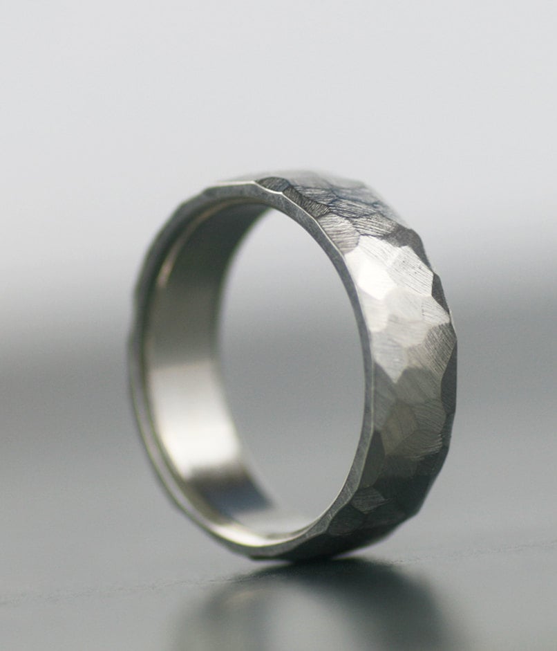 Recycled White Gold Wedding Band ($168)