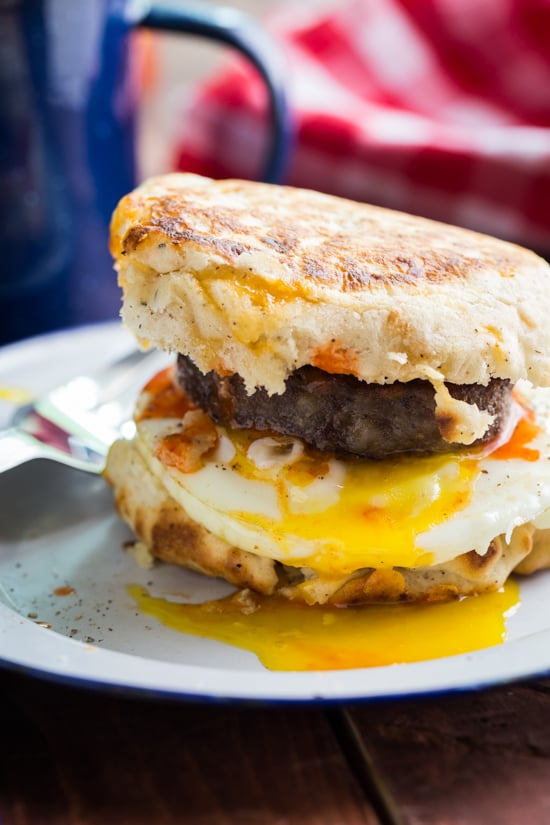 Campfire Breakfast Burgers With Black Pepper Biscuits
