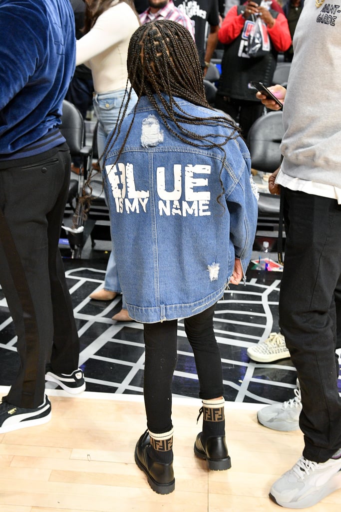 A closer look at Blue's custom denim jacket.