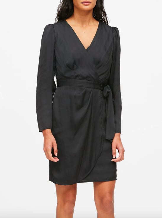 Puff-Sleeve Wrap Dress