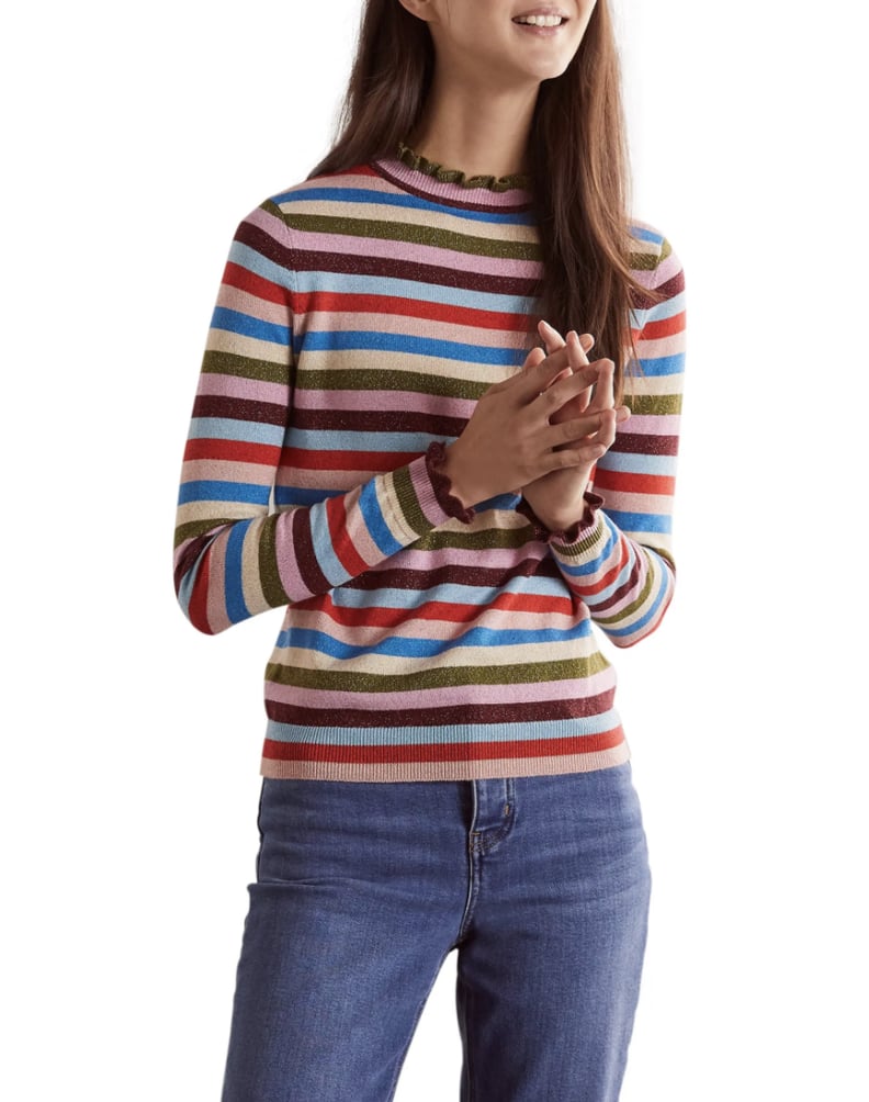 Boden Lara Sparkle Stripe Sweater