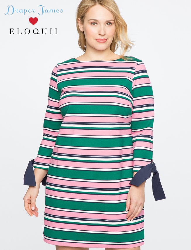 Draper James for Eloquii Striped Tie-Sleeve Dress
