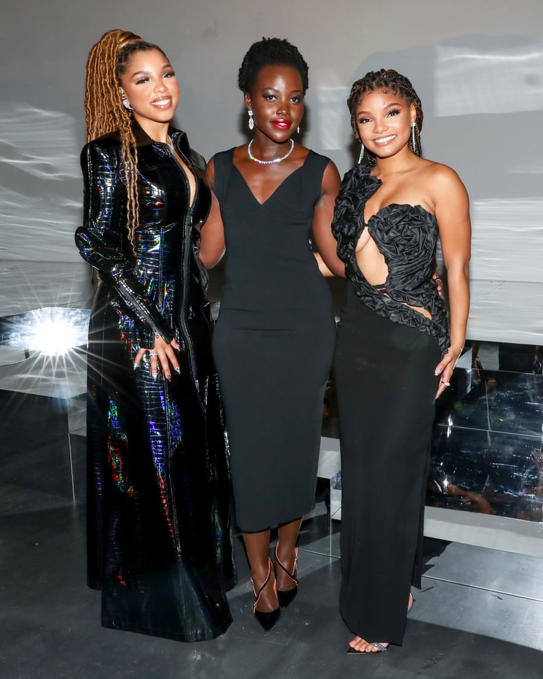 Lupita Nyong'o and Chloe and Halle Bailey at the De Beers Dinner