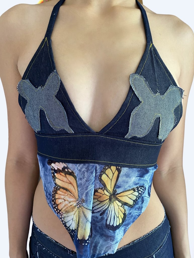 Yung Reaper Butterfly Denim Top
