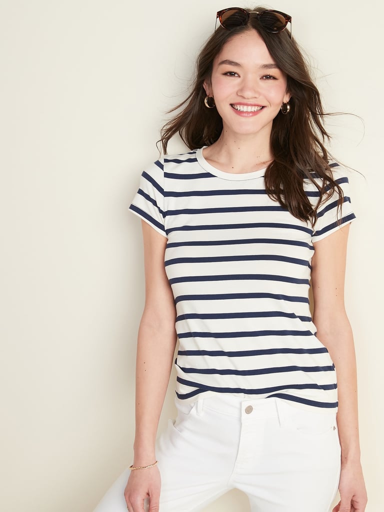 Slim-Fit Striped Tee for Women
