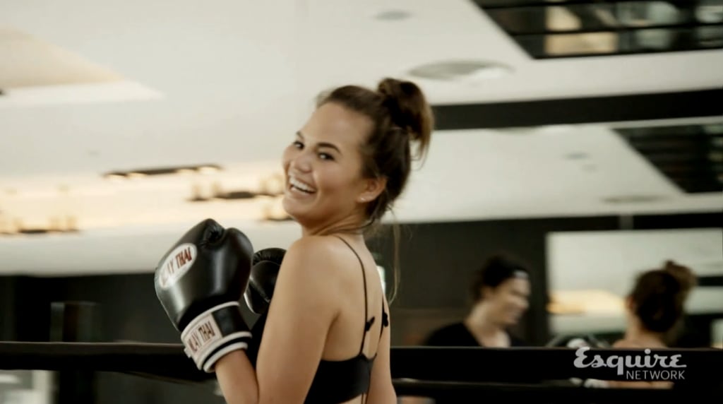 Chrissy Teigen Gets Bruise From Muay Thai Boxing Popsugar Fitness