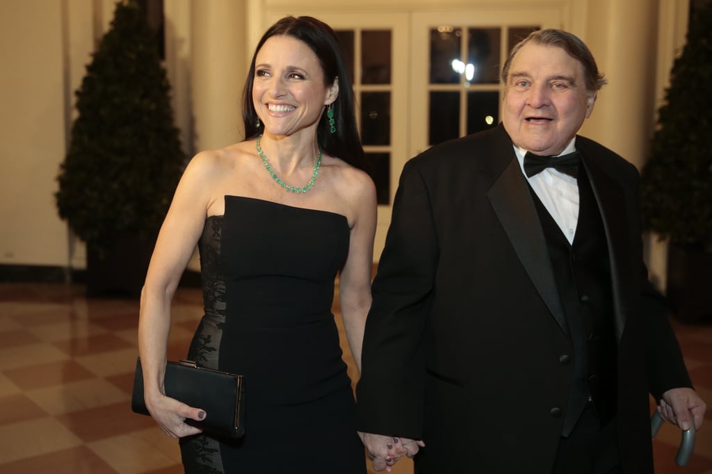 Julia Louis-Dreyfus and her father, William Louis-Dreyfus, arrived hand in hand.