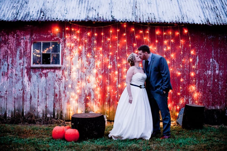 This Backyard Wedding Had Charming Rustic Halloween Decor Popsugar Love Sex