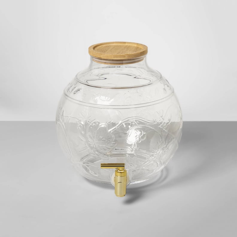 Opalhouse 2-Quart Plastic Floral-Embossed Beverage Dispenser