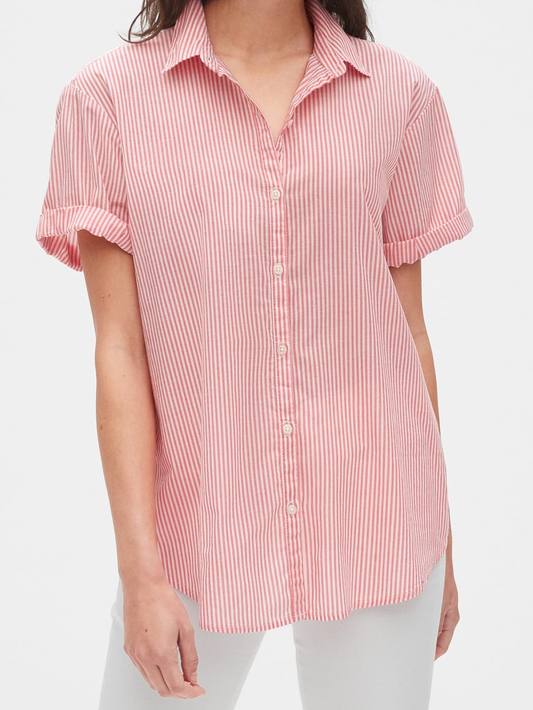 Roll Sleeve Stripe Shirt