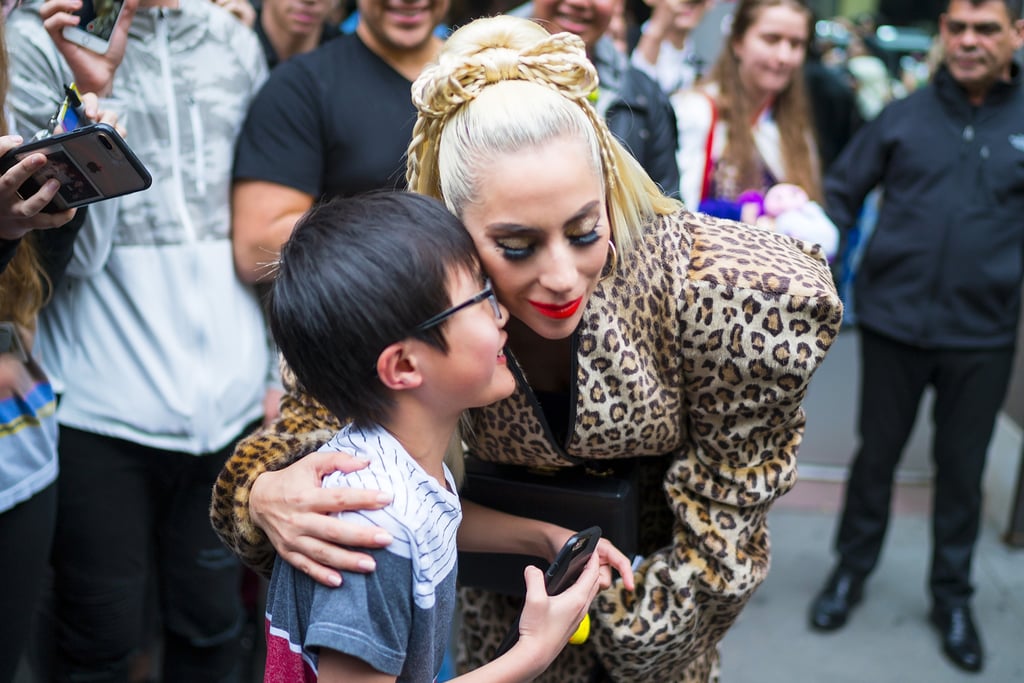 Lady Gaga Wears Braided Hair Bow May 2018