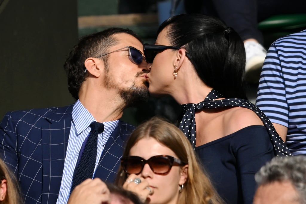 Katy Perry and Orlando Bloom Kiss at Wimbledon 2023