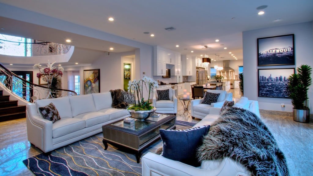 The kitchen opens up into an expansive entertaining area, already decorated and furnished for Pacquiao and his family.