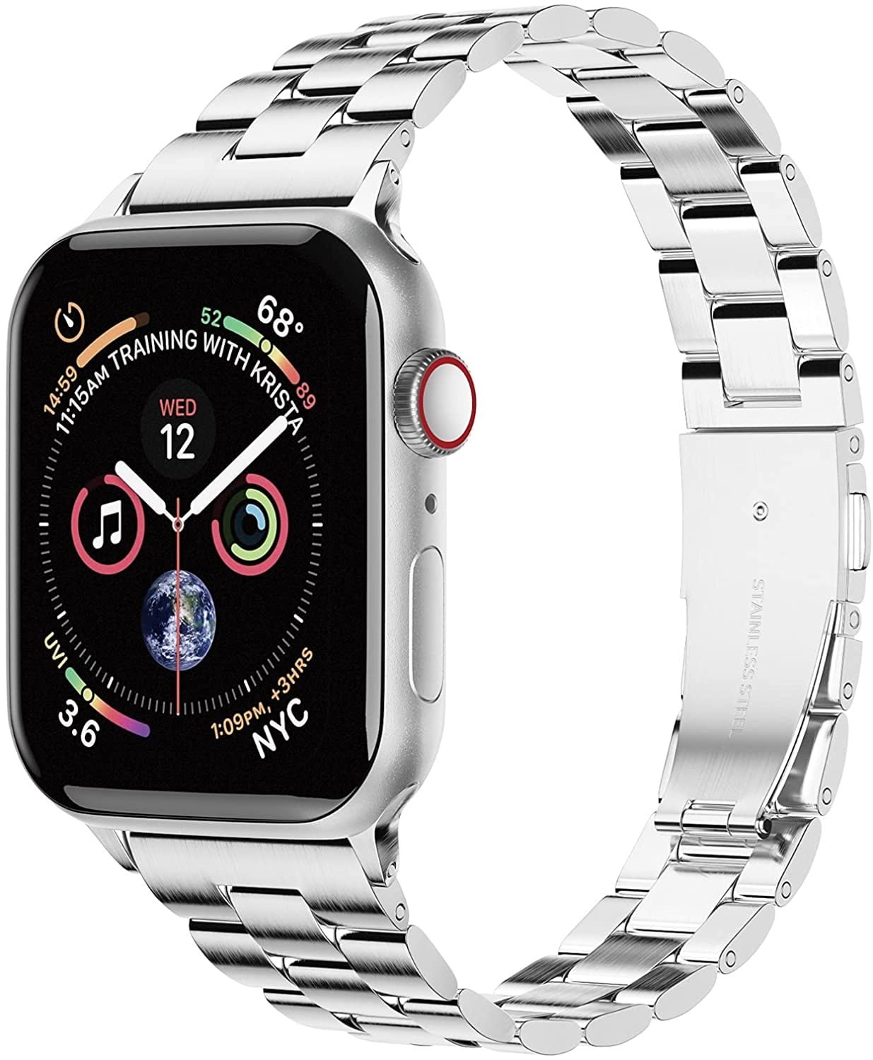 Silver link apple watch band sales womens