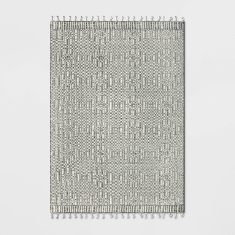 A Patterned Rug: Threshold Designed With Studio McGee Diamond Outdoor Rug With Fringe
