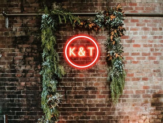 Custom Initials Neon Wedding Sign