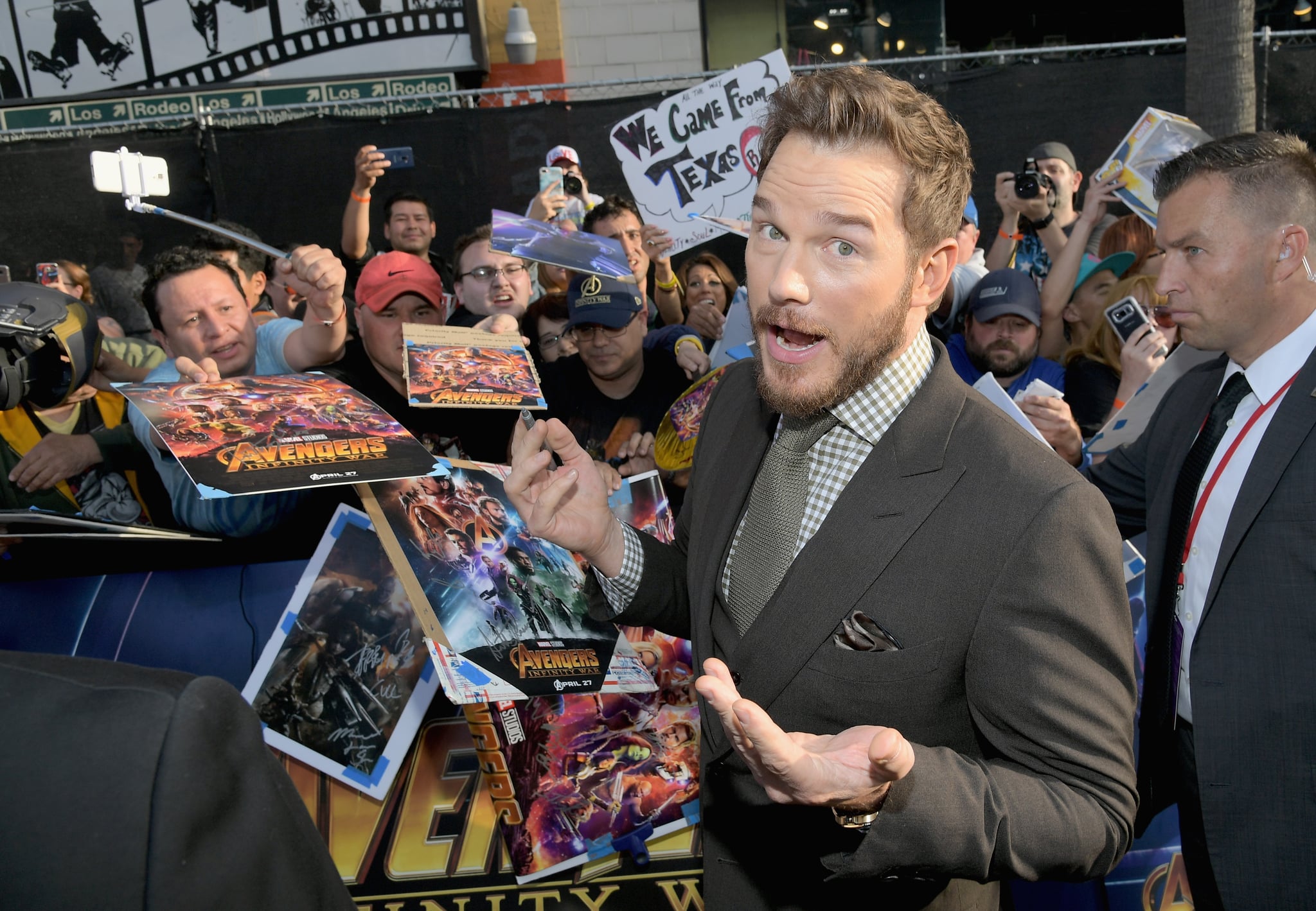 HOLLYWOOD, CA - APRIL 23:  Actor Chris Pratt attends the Los Angeles Global Premiere for Marvel Studios Avengers: Infinity War on April 23, 2018 in Hollywood, California.  (Photo by Charley Gallay/Getty Images for Disney)