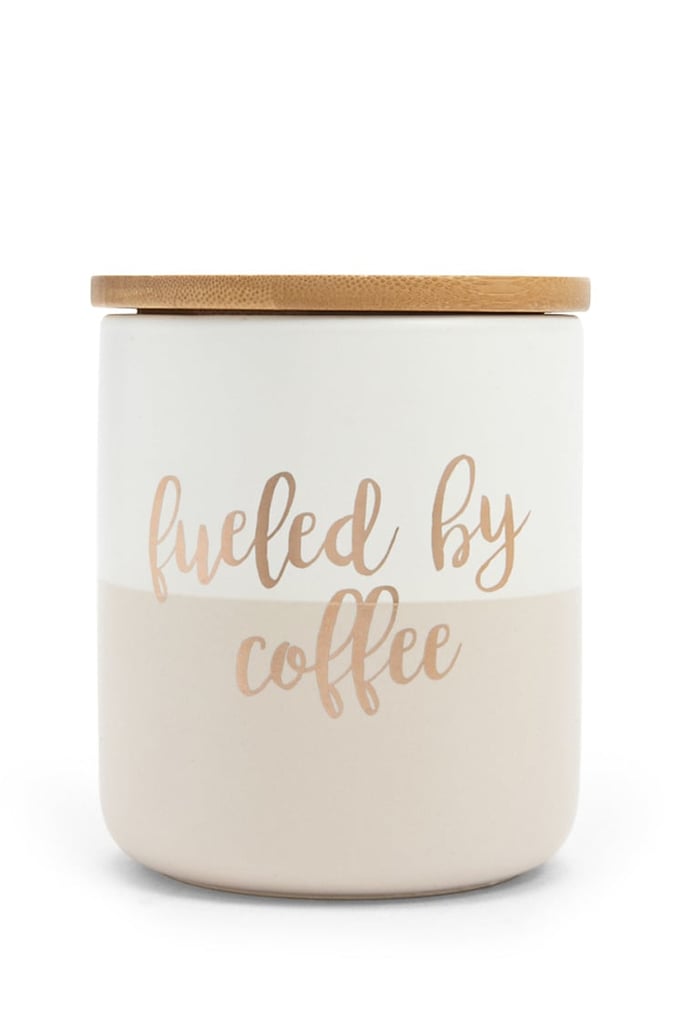 Fuelled By Coffee Print Kitchen Canister