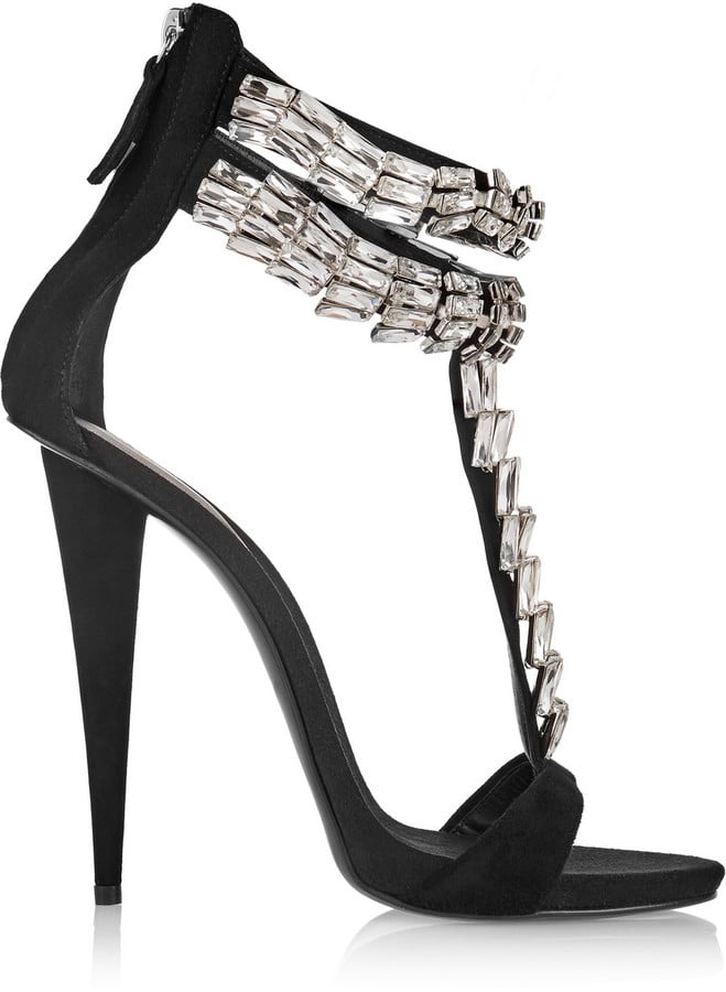 Giuseppe Zanotti Crystal-Embellished Suede Sandals ($3,290)