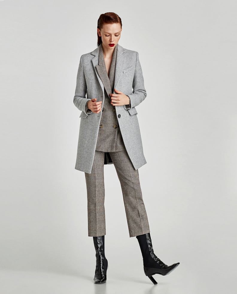 Zara Coat With Shoulder Pads