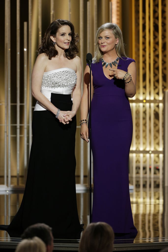 Amy Poehler and Tina Fey at the Golden Globe Awards 2015