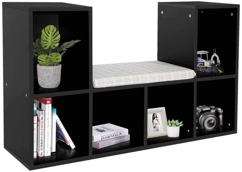 Gototop Multi-Functional Wooden Storage Shelf Bookshelf Bookcase With Reading Nook