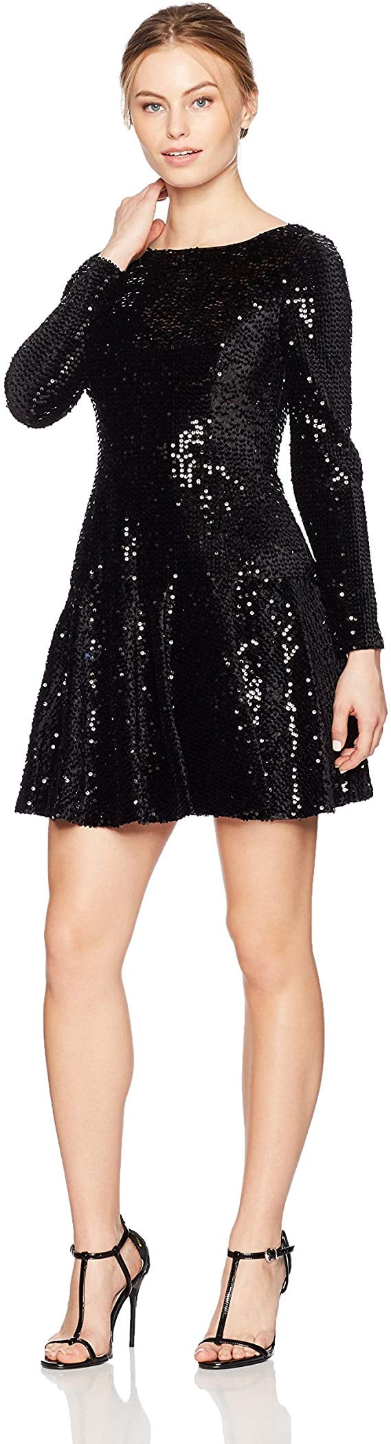 Eliza J Petite Long Sleeve Sequin Dress