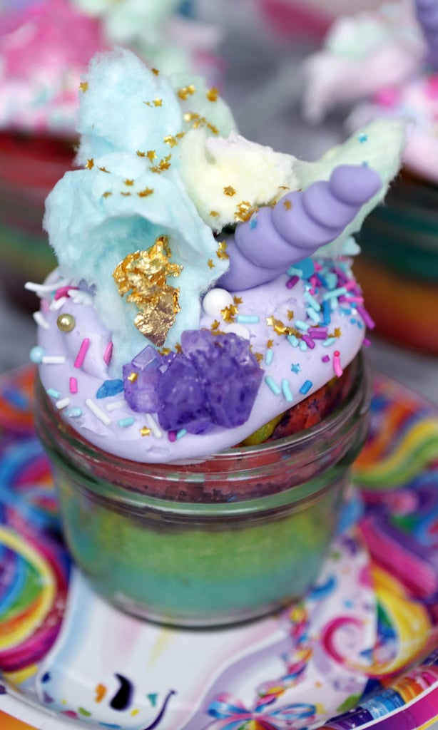 Unicorn cupcakes in a jar (homemade)