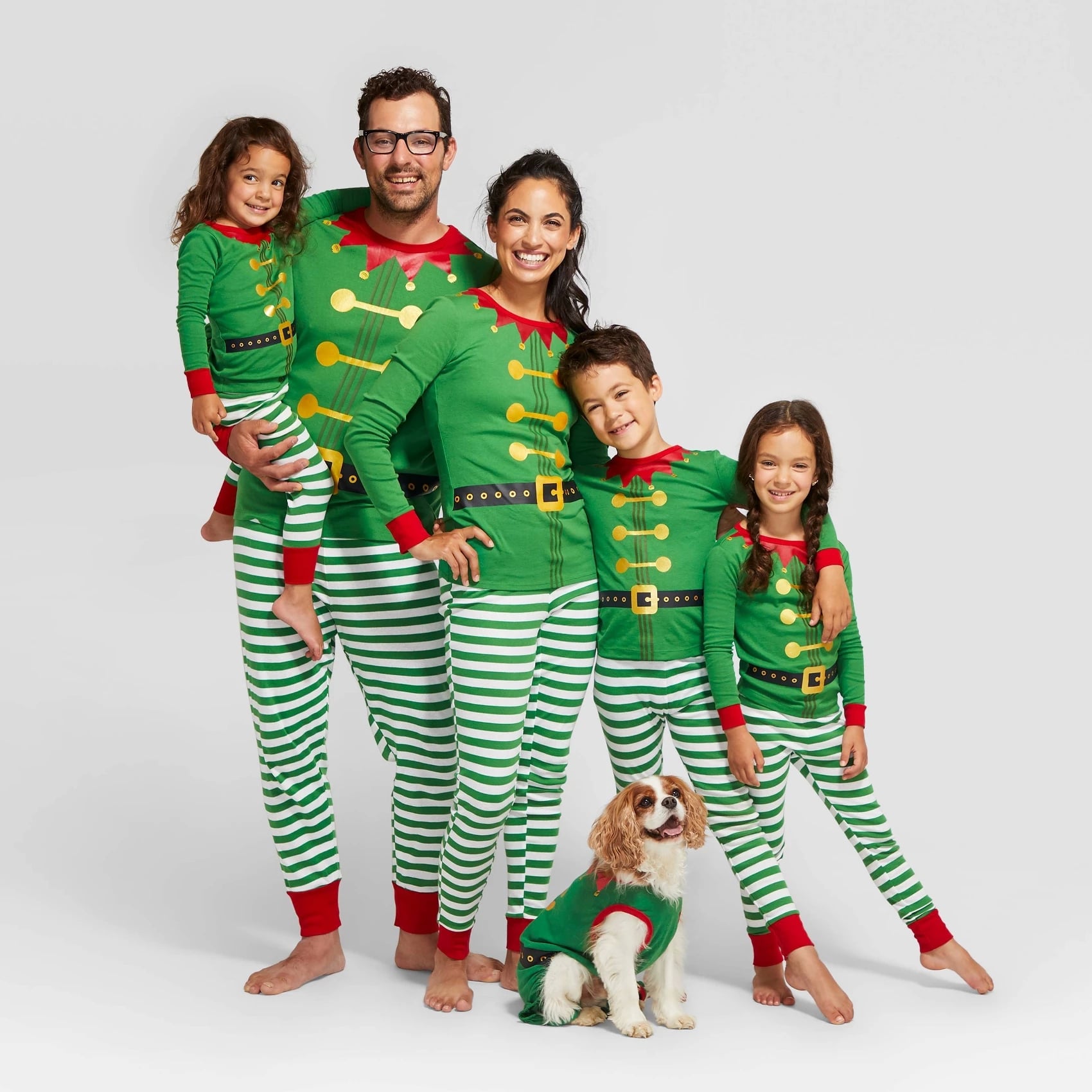 Little Elf Elf Pyjamas Christmas Family PJs Mum Elf Dad Elf Big Elf