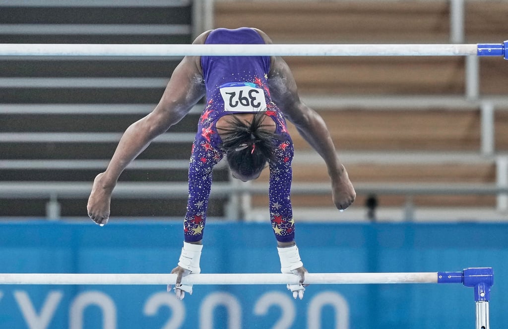 2021 Tokyo US Women's Gymnastics Team Blue Leotard Worn During Competition