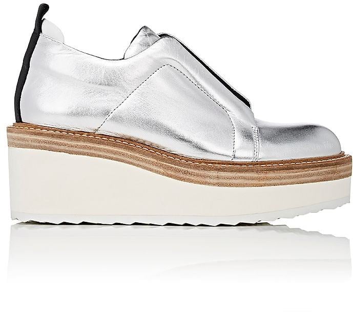 silver platform loafers