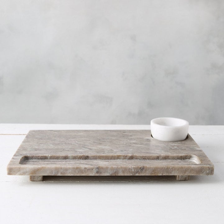 Carved Marble Serving + Dip Board