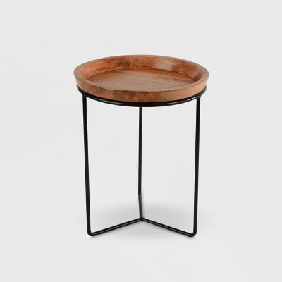 Black and Wood Plant Stand