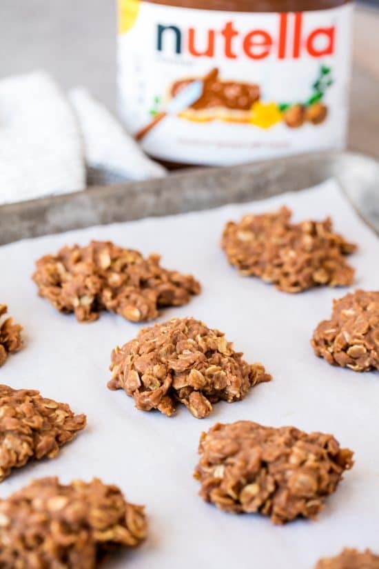 Peanut Butter Nutella No-Bake Cookies