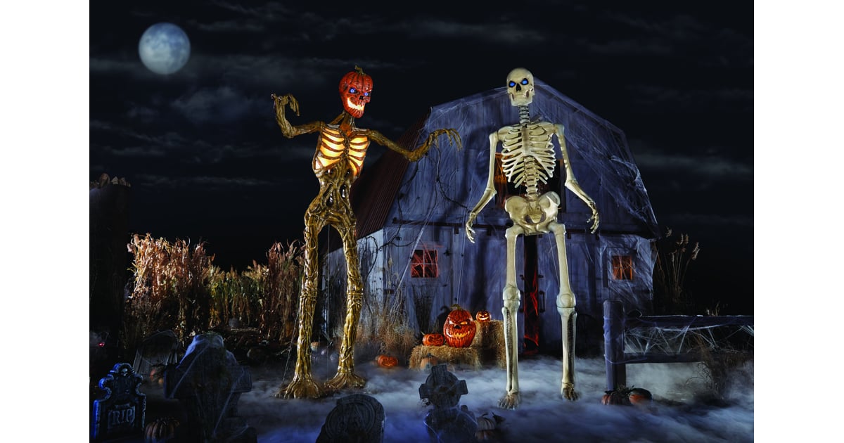 12-Foot Giant-Sized Skeleton With LifeEyes and 12-Foot Inferno Pumpkin