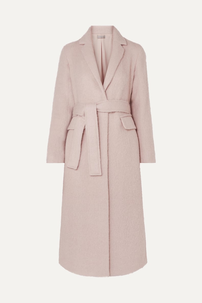 Vince Belted Brushed-Felt Coat