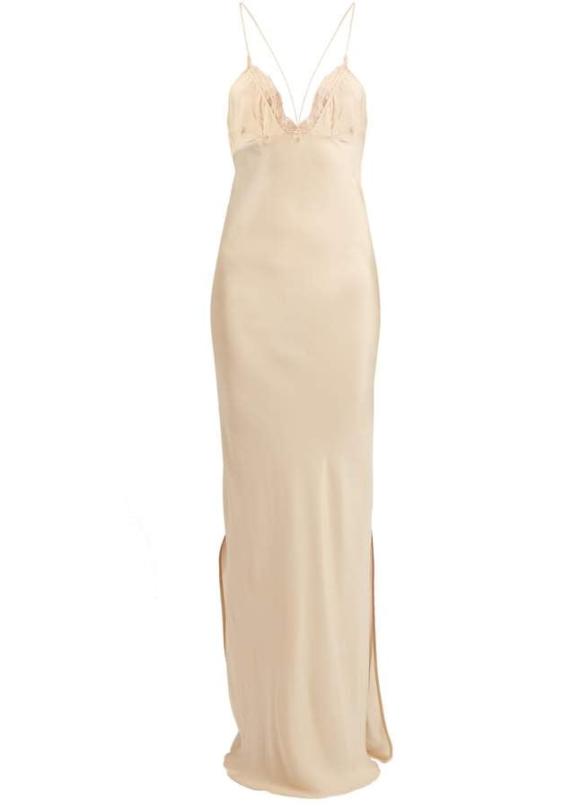 Ryan Roche Lace-Trimmed Gown