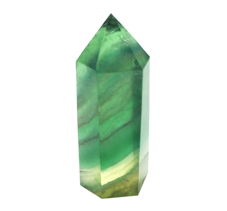绿色Flourite水晶石头魔杖
