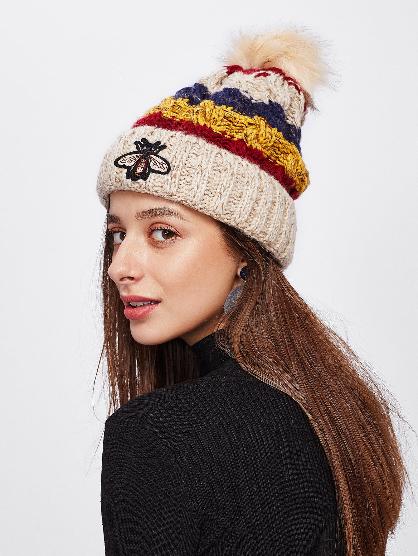 Shein Patch Pom Pom Beanie | 15 Cold 