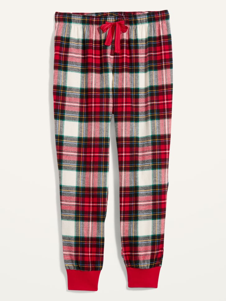 patterned flannel jogger pajama pants for men
