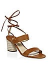 Paul Andrew Myer Block Heel Espadrilles in Brown