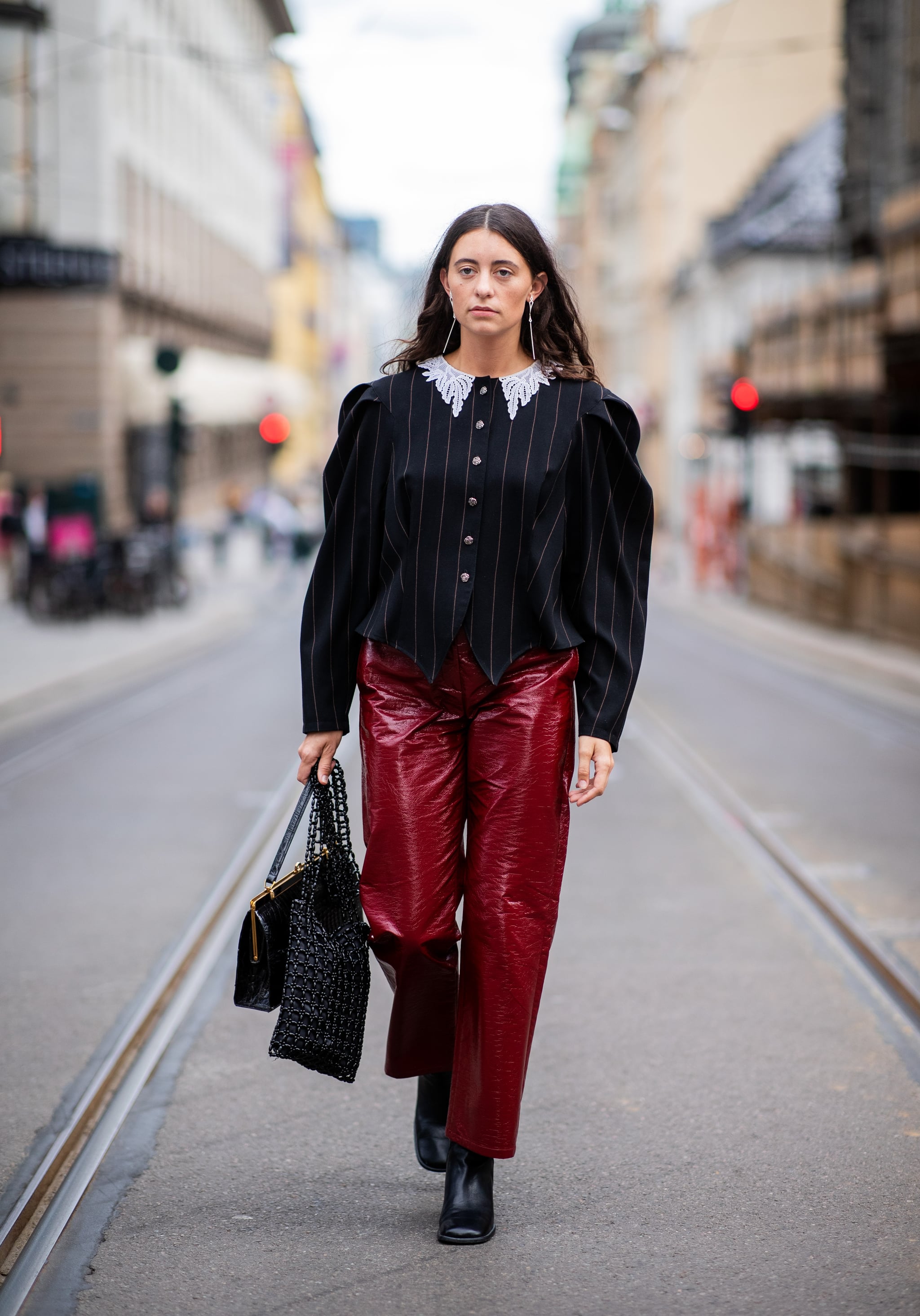 With Slick Patent Pants 