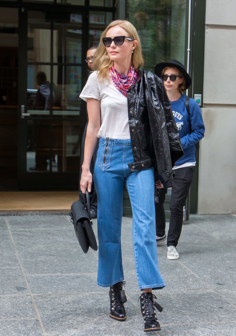 Style Your T-Shirt With: Jeans, A Leather Jacket, and Boots