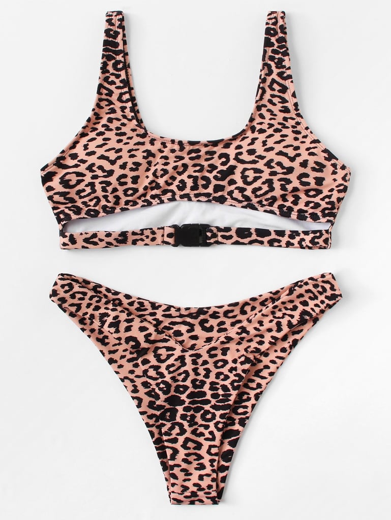 Shein Leopard Bikini Set | Nina Agdal's Leopard-Print Bikini | POPSUGAR ...