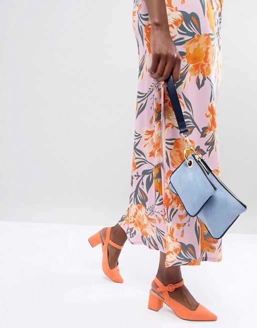 orange clutch bag asos