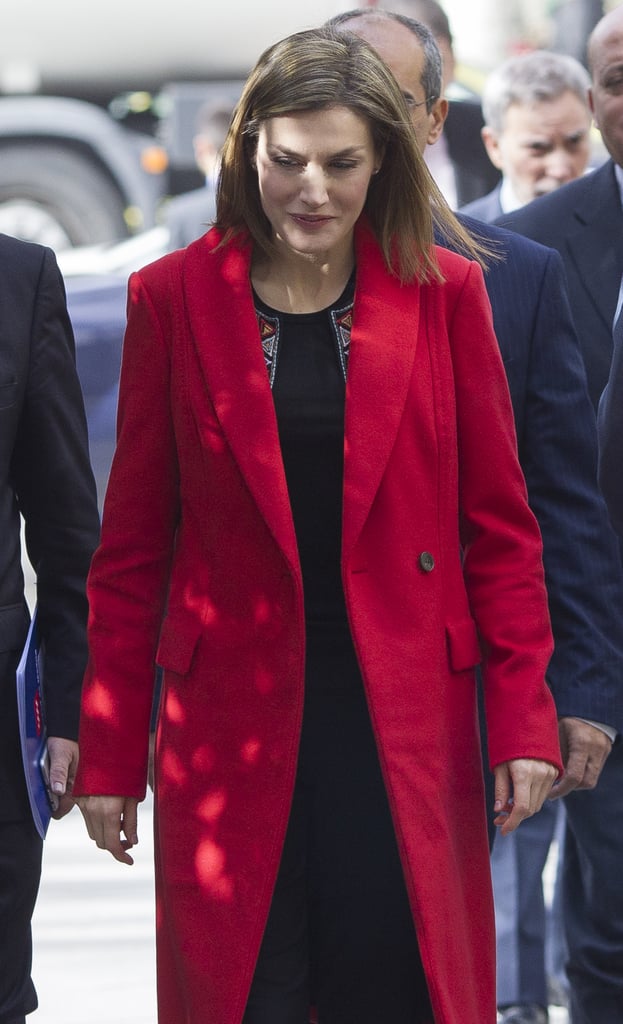 Queen Letizia in a Red Trench Coat February 2016 | Pictures